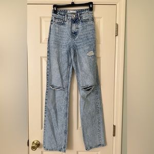 Zara high waisted ripped jeans